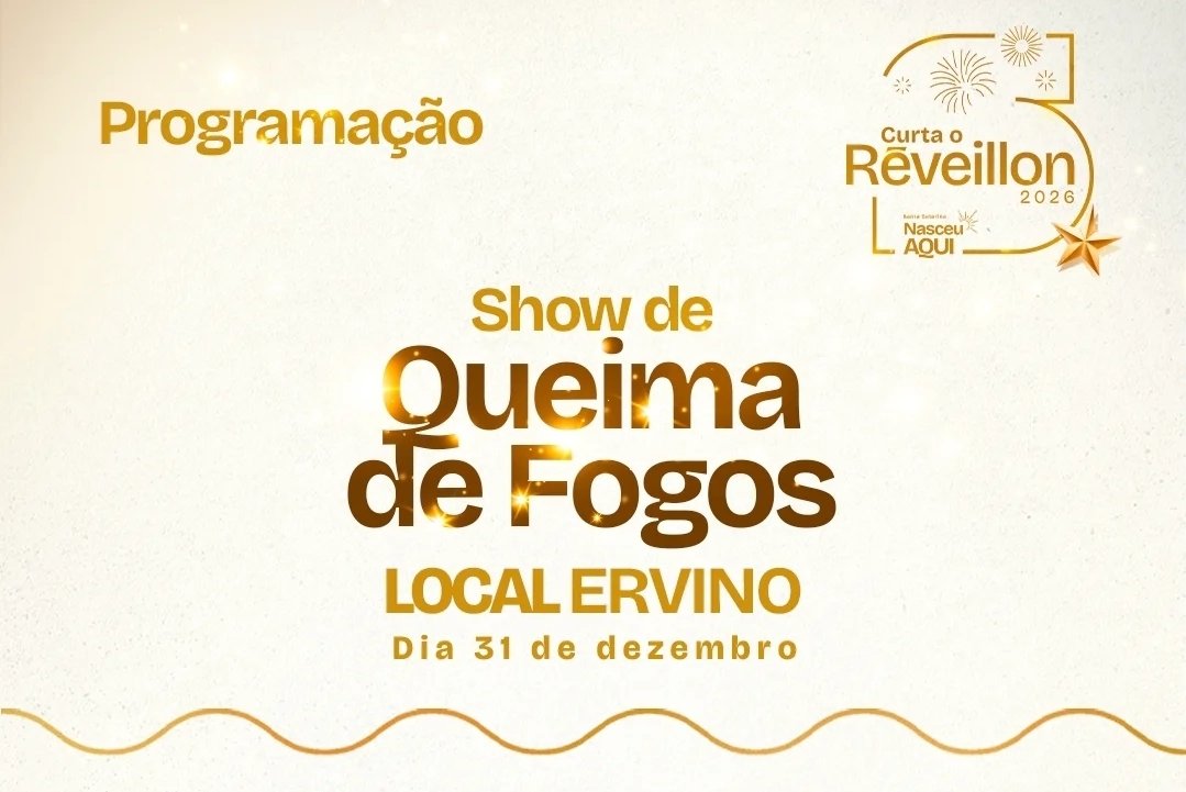 Programação do Réveillon 2026 na Praia do Ervino