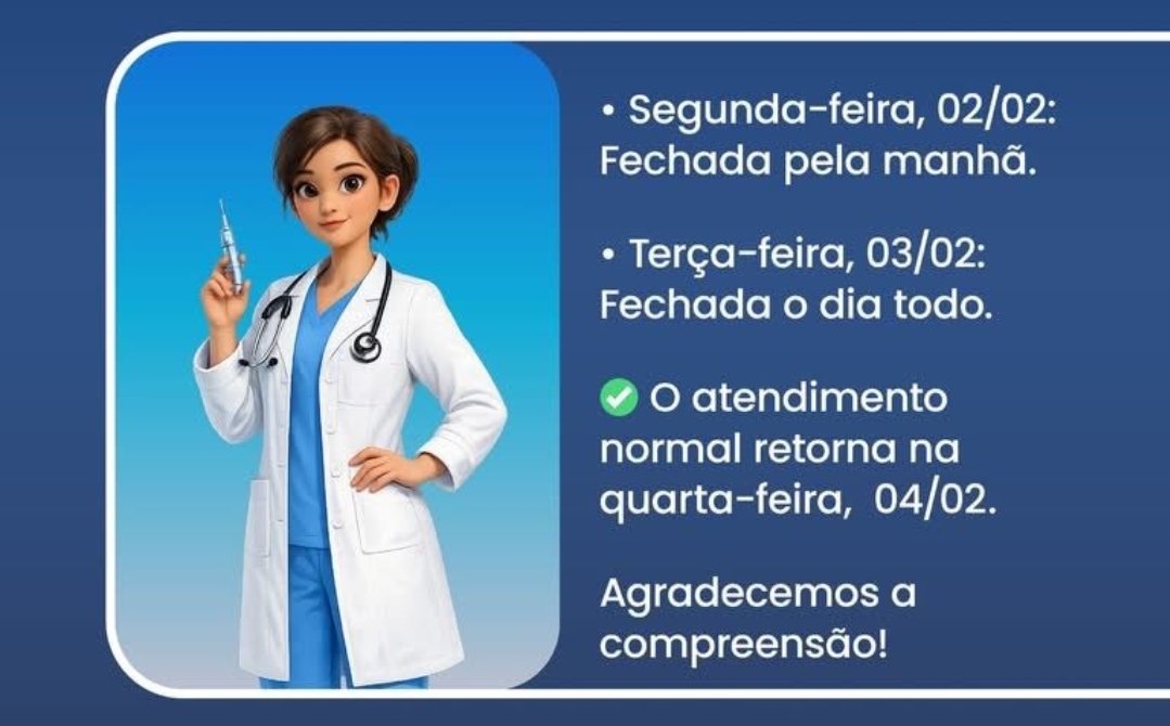 Aviso sobre alteração no atendimento da sala de vacina