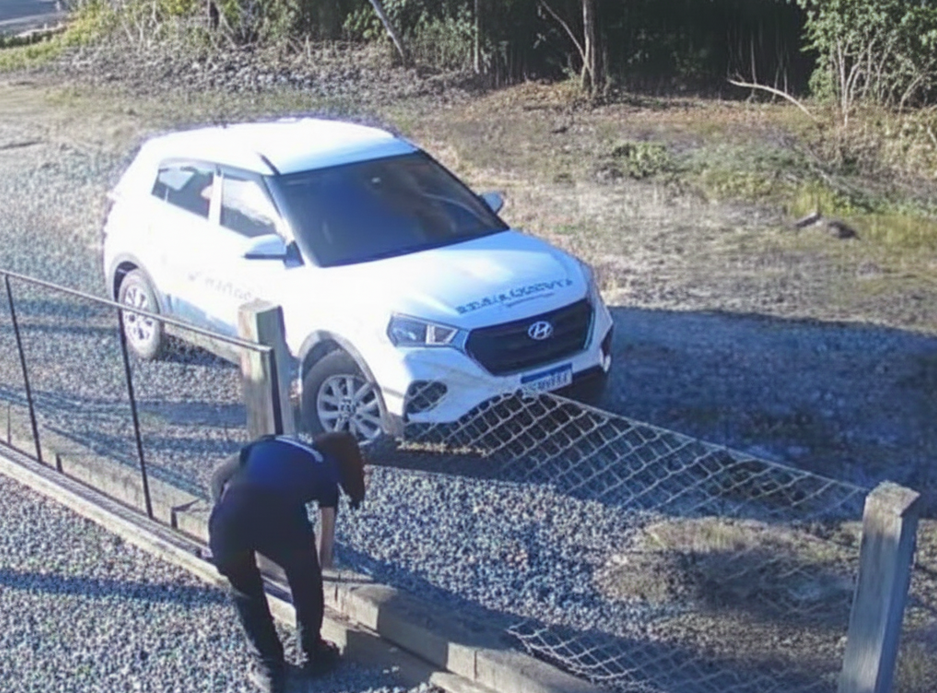 Câmera de segurança registrando a rua na Praia do Ervino