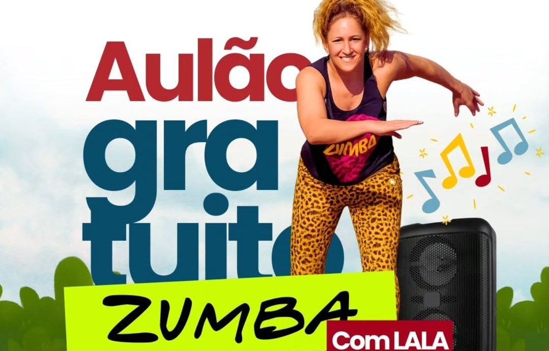 Convite para o Aulão Gratuito de Zumba na Praia do Ervino