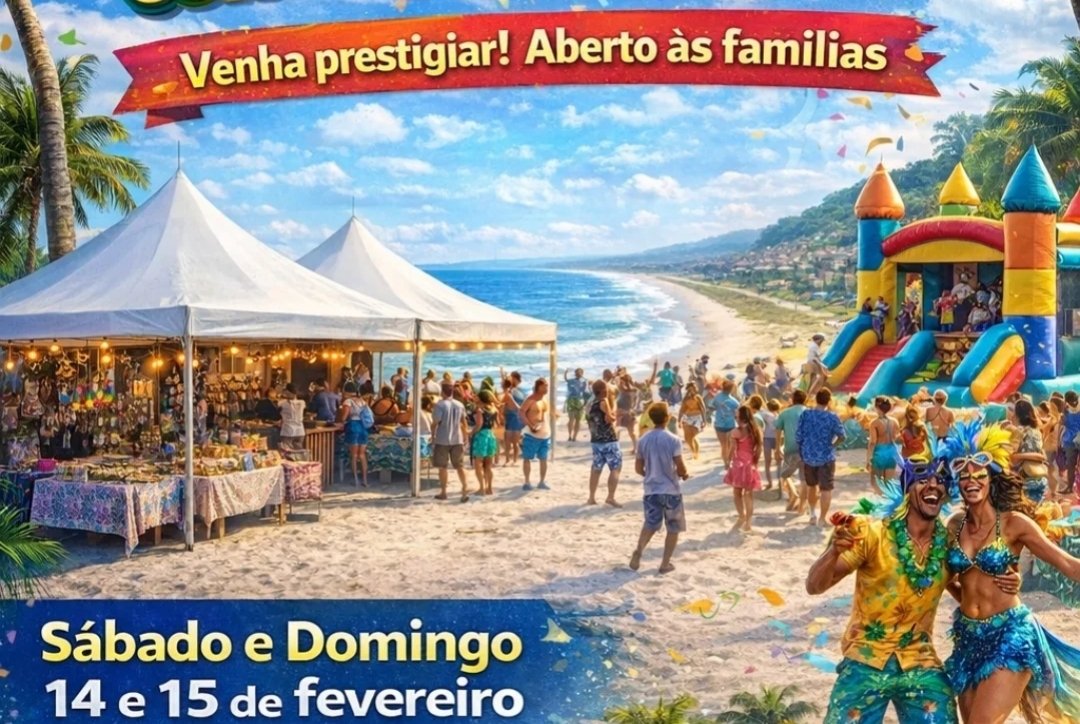 Convite para o Carnaval 2026 na Praia do Ervino