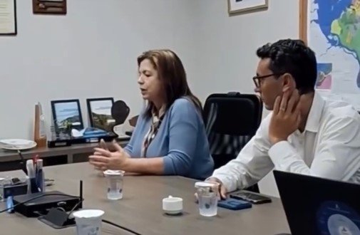 Gráfico de consumo de água apresentado na reunião