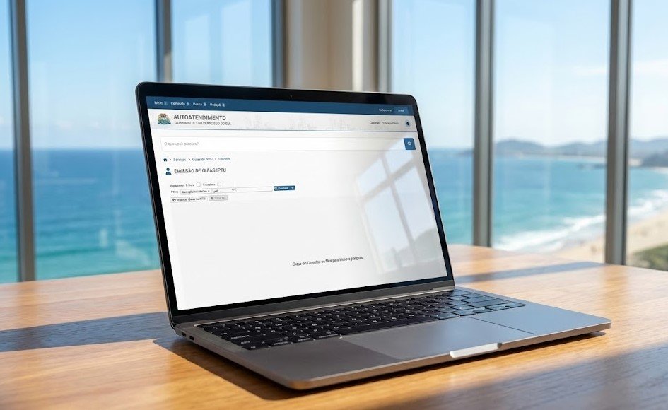 Guia de pagamento do IPTU na Praia do Ervino